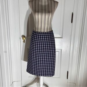 Talbots size 14 blue polka dot pencil skirt nwot lined business S179